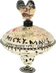 Lorenz Spring, Micky-Maus, 1992, Mixed media on tin spinning top