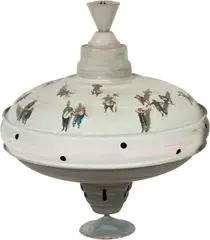 Robert Indermaur, Der kleine Planet, 1996, Oil on tin spinning top