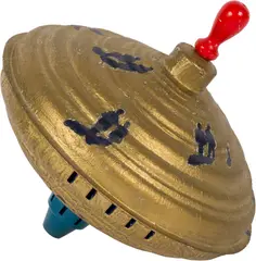 Urs Stooss, Stoupah, 1996, Gold bronze and acrylic on tin spinning top