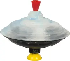 Uwe Wittwer, Tag- und Nachthimmel, 1996, Acrylic on tin spinning top