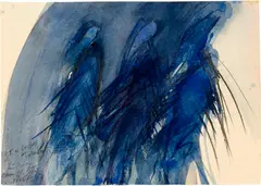 Rolf Iseli, Regenmänner, 1980, Watercolour and pencil on watercolour paper