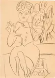 Ernst Ludwig Kirchner, Sitzende Frau mit Blumenstrauss
