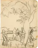 Ernst Ludwig Kirchner, Café am Müggelsee, 1912, Pencil drawing on wove paper