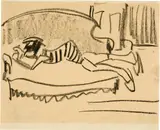 Ernst Ludwig Kirchner, Marcella auf dem Sofa