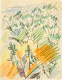 Ernst Ludwig Kirchner, Wiesenblumen, 1919, Pastel over pencil drawing on wove paper