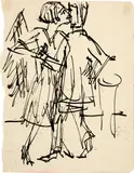 Ernst Ludwig Kirchner, Tangotee, 1922-1926, Pen and ink drawing on wove paper