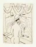 Ernst Ludwig Kirchner, Nackte Frau am Fenster, Fehmarn, 1913/1979, Etching on copperplate paper