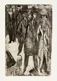 Ernst Ludwig Kirchner, Ansprachen auf der Strasse II, 1914/1979, Etching on copperplate paper