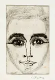 Ernst Ludwig Kirchner, Kopf des Dichters Georg Heym, 1923, Etching on heavy wove paper