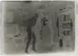 Werner Gothein, Hugo Biallowons und Erna Schilling in Kirchners Atelier, Körnerstrasse 45, Berlin by Ernst Ludwig Kirchner, 1915, Glass negative, sold Sep 2025