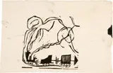Ernst Ludwig Kirchner, Eisenbahn (nach einer Kinderzeichnung Kirchners), Circa 1926/1927, Woodcut on firm Japan