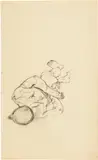 Anton Kolig, Liegender Männerakt, Pencil drawing on drawing paper