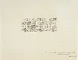 Barry Le Va, Grey on Black Felt - Equal quantities in 4 equal spaces / linear (borrowed + exchanged), 1967, Ink and pencil on squared paper