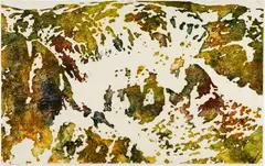 Alois Lichtsteiner, Ohne Titel (Berg), 2016, Colour woodcut on thin Tosa Shoji Japan