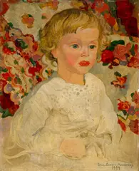 Elena Luksch-Makowsky, Kinderportrait, 1914, Oil on hardboard