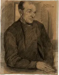 Fritz Mackensen, Bildnis eines Bauern, 1896, Charcoal drawing