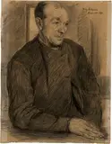Fritz Mackensen, Bildnis eines Bauern, 1896, Charcoal drawing