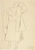 Alberto Magnelli, Sammelnummer von vier Zeichnungen: "Frau mit erhobenem Arm" und drei Werke "Ohne Titel", 1922, 1946, 1951 and 1965, Pencil, Indian ink, gouache and watercolour, all on wove paper