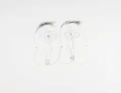 Mark Manders, Zwei Gesichter, 1992, Pencil on wove paper