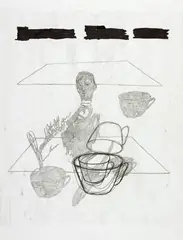 Mark Manders, Figur, 1999, Pencil and felt-tip pen on wove paper