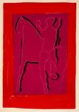 Marino Marini, Reiter auf violetten Grund, mit roter Bordüre. - Deux clowns et cheval, 1955-1960, 2 Colour lithographs on BFK Rives wove paper, one with watermark