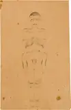 Otto Meyer-Amden, Seraphisch stilisierter, streng frontaler Knabenakt mit waagrechter Schattenmodellierung, 1928-1932, Pencil on thin wove paper