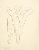 Otto Meyer-Amden, 3 Studien zu "Sitzender Knabenakt mit angewinkelten Beinen", 1928-1932, Pencil on cream wove paper
