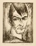 Otto Mueller, Selbstbildnis nach rechts, 1921/1922, Lithograph on yellowish wove paper