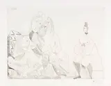 Pablo Picasso, Maison close. Repos et bavardages, 1971, Etching on strong Rives wove paper