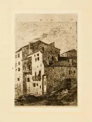 Odilon Redon, St-Jean-Pied-de-Port (rechte Seite), 1866, Printed 1922, Etching on cream-coloured laid paper