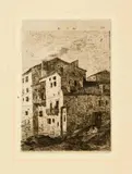 Odilon Redon, St-Jean-Pied-de-Port (rechte Seite), 1866, Printed 1922, Etching on cream-coloured laid paper
