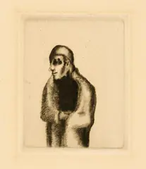 Odilon Redon, Petit prélat, 1888, Printed 1922, Etching on cream-coloured laid paper
