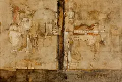 Ohne Titel by Teresa Rudowicz, 1959, Oil and collage on cardboard, laid down on canvas, sold Sep 2025