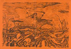 Henri Rousseau, La Guerre - Les horreurs de la guerre, 1894, Transfer lithograph after a pen drawing on vermilion wove paper