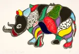 Niki de Saint Phalle, Rhino, 1999, Colour lithograph with collage elements on wove paper