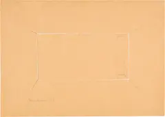 Fred Sandback, Untitled (Study for Sculpture), 1969, Pencil and gouache on beige paper
