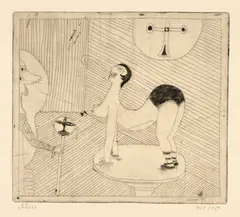 Hans Schärer, Tabledance, 1971, Etching on wove paper