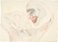 Klaudia Schifferle, Ohne Titel (Gesicht/Figur), 1996, Watercolour on watercolour paper