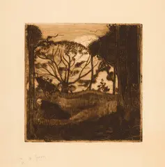 Armand Seguin, Le soir - La glaneuse, 1894, Etching and aquatint on laid paper