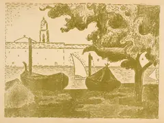 Paul Signac, Saint-Tropez I, 1894, Colour lithograph on wove paper, printed from the drawing stone in olive