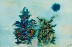Composition abstraite by Gustave Singier, 1968, Watercolour on strong wove paper, sold Sep 2025