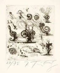 Grafik 2 zu Fontaine Igor Stravinsky by Jean Tinguely, 1983, Etching on wove paper, sold Sep 2025