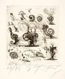 Jean Tinguely, Grafik 2 zu Fontaine Igor Stravinsky, 1983, Etching on wove paper