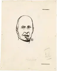 Hervé by Félix Vallotton, Around 1894, Drawing in ink, sold Sep 2025