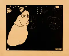 Félix Vallotton, La sortie, 1895, Woodcut on cream-coloured wove paper