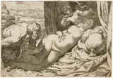 Annibale Carracci, Venus und Satyr, 1592, Etching and copper engraving on laid paper