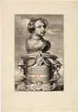 Anton van Dyck, Antoine van Dyck, Selbstporträt als Büste, Circa 1640, Etching and copper engraving on laid paper with watermark "Fünfzackige Schellenkappe"