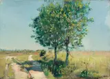 Ferdinand Hodler, Weiden am Wegrand, Circa 1890, Oil on canvas