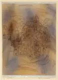 Paul Klee, Der Fürst und seine Stadt, 1925 - work number 1925.217 (V 7), Watercolour, ink and silver paint on French Ingres mounted on cardboard