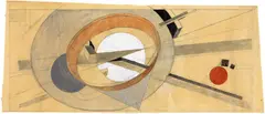 El Lissitzky, Komposition, circa 1920, Pencil, watercolour and opaque paint on thin yellowish transparent paper